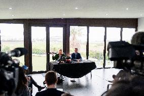 Marine Le Pen And Franck Allisio Press Conference - Marseille