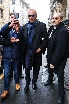 MFW - Kevin Costner Spotted On His Way To Brioni