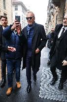 MFW - Kevin Costner Spotted On His Way To Brioni