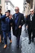 MFW - Kevin Costner Spotted On His Way To Brioni