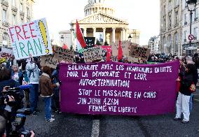 Protest March In Solidarity With Iranian People - Paris