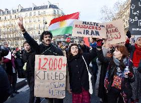 Protest March In Solidarity With Iranian People - Paris