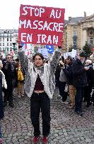 Protest March In Solidarity With Iranian People - Paris