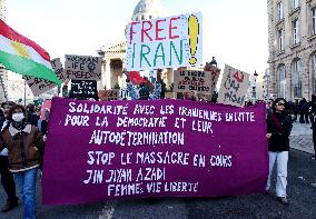 Protest March In Solidarity With Iranian People - Paris