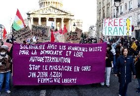 Protest March In Solidarity With Iranian People - Paris
