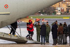 Riccardo Minghetti Coffin Arrives At Ciampino Airport - Italy