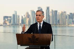 PM Mark Carney Press Conference At Islamic Art Museum - Qatar