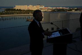 PM Mark Carney Press Conference At Islamic Art Museum - Qatar