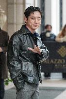 MFW - Celebs Leaving Hotel Paris To Attend Prada Show