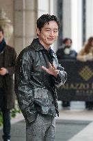 MFW - Celebs Leaving Hotel Paris To Attend Prada Show