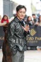 MFW - Celebs Leaving Hotel Paris To Attend Prada Show