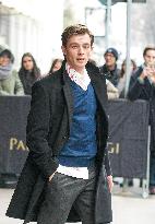 MFW - Celebs Leaving Hotel Paris To Attend Prada Show