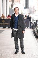 MFW - Celebs Leaving Hotel Paris To Attend Prada Show