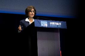 Rachida Dati Campaign Meeting at Mutualite - Paris