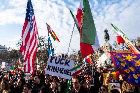 Pro Crown Prince Reza Pahlavi Protrest - Paris
