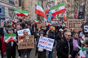 Pro Crown Prince Reza Pahlavi Protrest - Paris