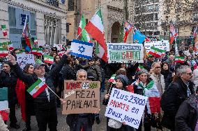 Pro Crown Prince Reza Pahlavi Protrest - Paris