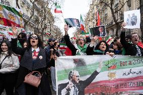 Pro Crown Prince Reza Pahlavi Protrest - Paris