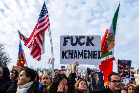 Pro Crown Prince Reza Pahlavi Protrest - Paris