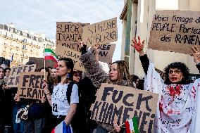 Pro Crown Prince Reza Pahlavi Protrest - Paris