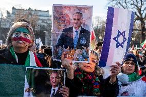 Pro Crown Prince Reza Pahlavi Protrest - Paris