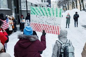 Iranians in Estonia rally outside the US. Embassy in Tallinn
