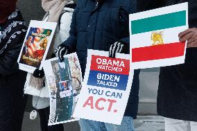 Iranians in Estonia rally outside the US. Embassy in Tallinn