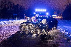 Wintry traffic conditions