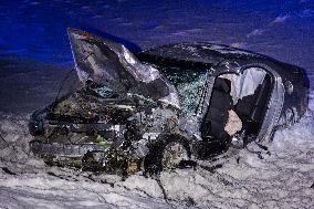 Wintry traffic conditions