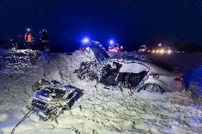 Wintry traffic conditions