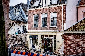Damage After Explosion and Fire in Utrecht City Center - Netherlands