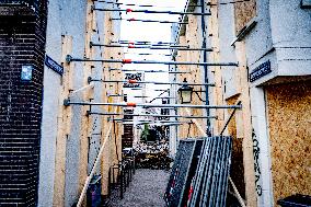Damage After Explosion and Fire in Utrecht City Center - Netherlands