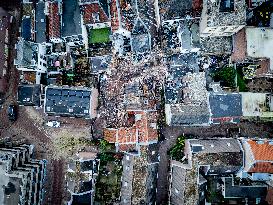 Damage After Explosion and Fire in Utrecht City Center - Netherlands