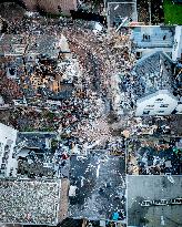 Damage After Explosion and Fire in Utrecht City Center - Netherlands
