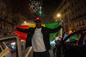 Celebration After Senegal's Victory at The African Cup of Nations - Paris