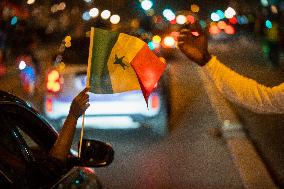 Celebration After Senegal's Victory at The African Cup of Nations - Paris
