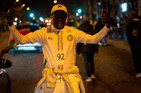 Celebration After Senegal's Victory at The African Cup of Nations - Paris