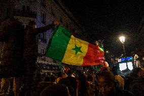 Celebration After Senegal's Victory at The African Cup of Nations - Paris
