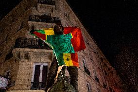 Celebration After Senegal's Victory at The African Cup of Nations - Paris