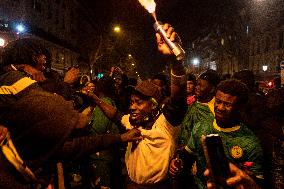 Celebration After Senegal's Victory at The African Cup of Nations - Paris