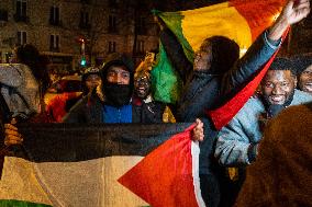 Celebration After Senegal's Victory at The African Cup of Nations - Paris