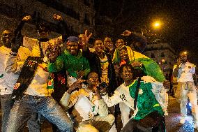 Celebration After Senegal's Victory at The African Cup of Nations - Paris