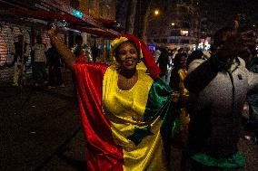 Celebration After Senegal's Victory at The African Cup of Nations - Paris