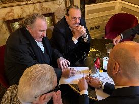 Gerard Depardieu Reconciles With Rino Barillari - Rome