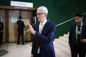 Tim Cook At World Economic Forum Annual Meeting - Davos