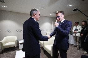 Macron And Carney At World Economic Forum Annual Meeting - Davos
