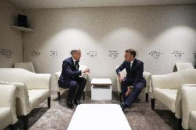 Macron And Carney At World Economic Forum Annual Meeting - Davos