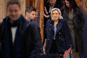 Trial of Marine Le Pen and RN s officials during a break - Paris AJ