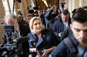 Trial of Marine Le Pen and RN s officials during a break - Paris AJ