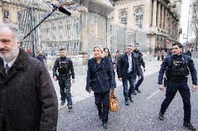 Trial of Marine Le Pen and RN s officials during a break - Paris AJ